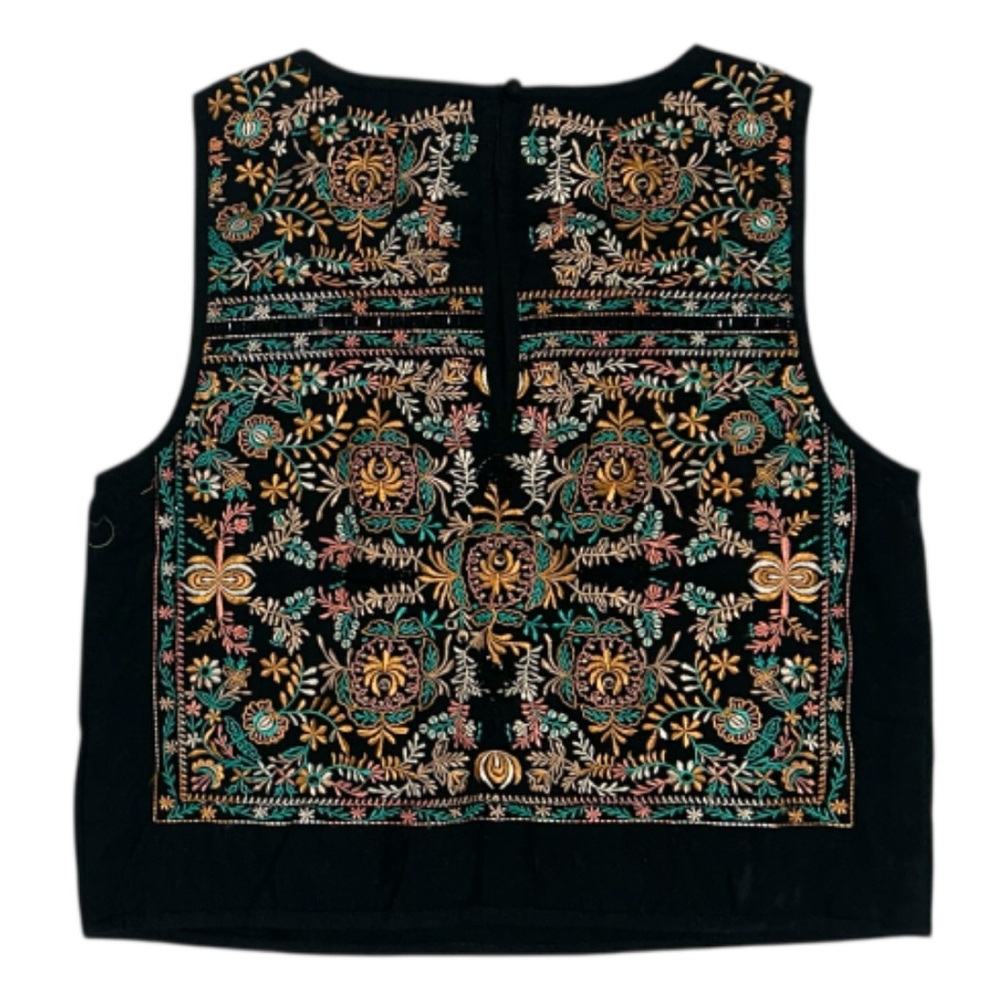 Anthropologie‎ Vanessa Virginia Barbera Embroidered Midi Crop Top. Size XS - Picture 5 of 9